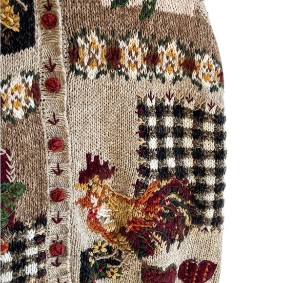 Heirloom Collectibles Women’s Sweater Vest L Cottagecore Farm Animal - Picture 4 of 4